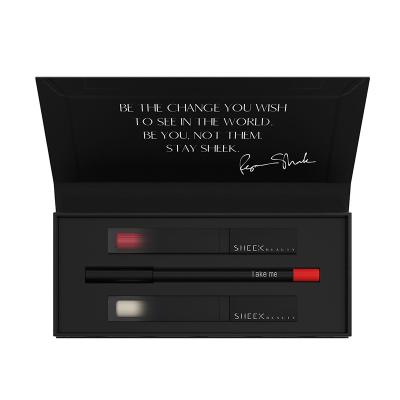 China Barra de labios cajas de empaquetado Matt Black del cosmético de la cartulina de 1000 G/M en venta