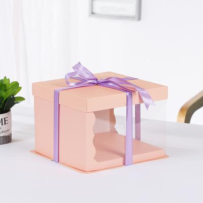 China Recycled Birthday Cake Gift Packaging Boxes With Transparent Window for sale