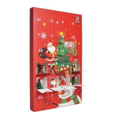 China Rectangular Cardboard Packaging Box Christmas Advent Calendar Glossy Lamination for sale