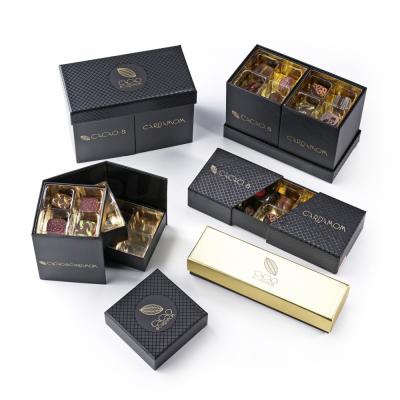 China Caixas da trufa de chocolate caixa de empacotamento de papel luxuosa vazia do chocolate do cartão de 2 da camada feita sob encomenda à venda