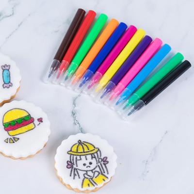 China Kids Fun DIY Cookies Fine Point Edible Marker Pen Mini Size 9 Colors for sale