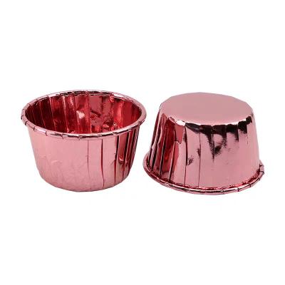 China Non Toxic Rose Gold Foil Cake Cups , Paper Baking Cups 40MM Height for sale