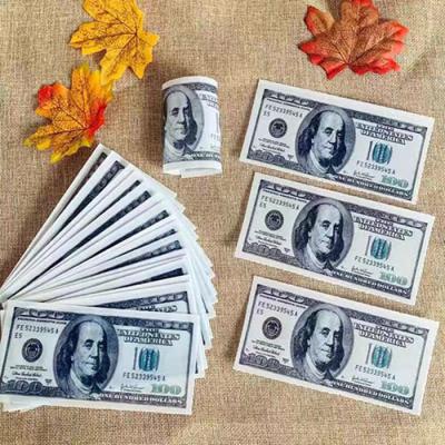 China PRE CUT Dollar Bill Money Theme Wafer Paper Cupcake Toppers Smooth Taste for sale