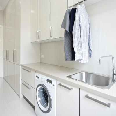 China Glossy White Lacquer Laundry Storage Cabinet Sink for sale