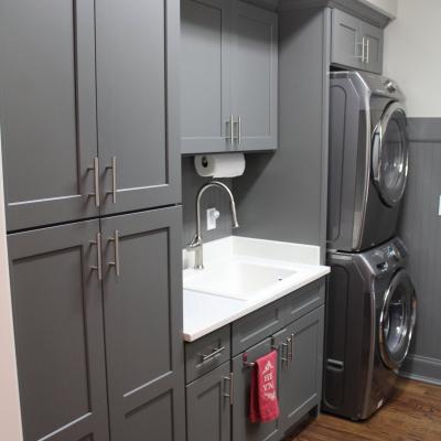 China High End Gray Matte Laundry Cabinet Laundry Room Shaker Cabinets for sale