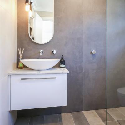 Китай Мини деревянные белые простые шкафы блоков тщеты Bathroom меламина огораживают установленный установленный мрамор продается