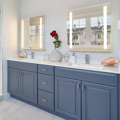 China Classic Multi Color Lacquer Mirror White Blue Bathroom Vanities Cabinet for sale
