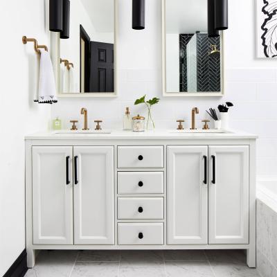China European Solid Wood Bathroom Vanity Units Luxury Hotel Modern Mirror for sale