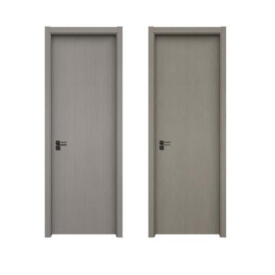 China Modern Security Wooden Interior Doors Brown Gray Wood Veneer Door for sale