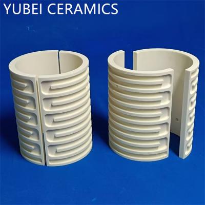 China 99% Alumina Electrical Insulating Threaded Ceramic Tube Half Round for sale