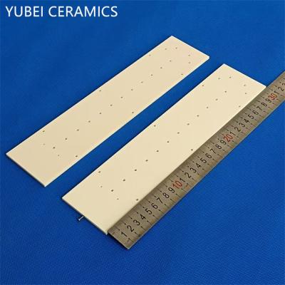 China Light Yellow Alumina Ceramic Components Thin Ceramic Plates 3.85g/cm3 With Thread Hole for sale