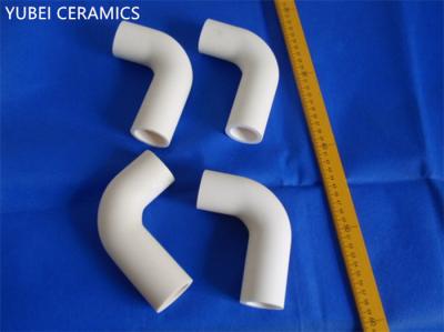 China Codo de cerámica del alúmina Al2O3 del 90°, cerámica especial industrial resistente al desgaste en venta