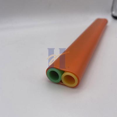 China Dos envoltura anaranjada soplada aire de Microduct de la fibra del HDPE de las maneras 12/10m m para el uso de FTTH en venta
