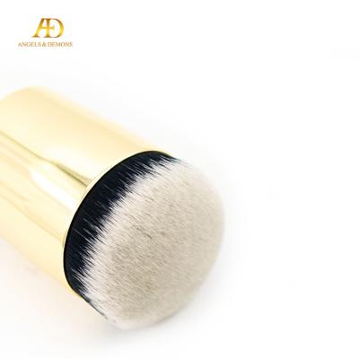 China Private Label Handmade Small Wood Handle Flat Top Vegan Single Makeup Brush New Arrivals Hot Sale for sale