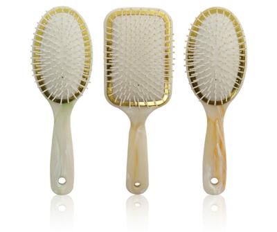 China HL ABS Plastic Big Marble Pattern Handle Paddle Detangling Wet And Dry Hair Brush for sale