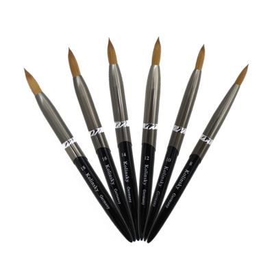 China Hot Selling Acrylic Nail Brush Oval Crimped Nail Art Liner Brush Soft Nail Brushes for sale