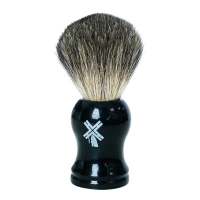 China Wholesale High Quality Handmade Black Wooden Handle Beard Brush Own Brand Badger Hair Shaving Brush for sale