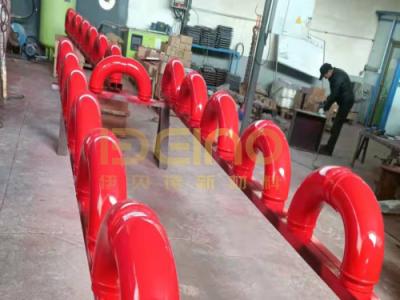 China Metallbetonpumpenrohr Rot Doppelwandbetonpumpen Ellenbogen zu verkaufen