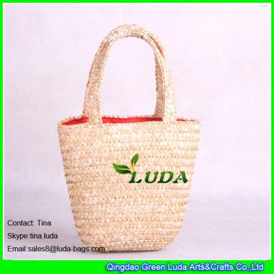 China LUDA designer nautical beach bag small wheat straw beach handbags for sale