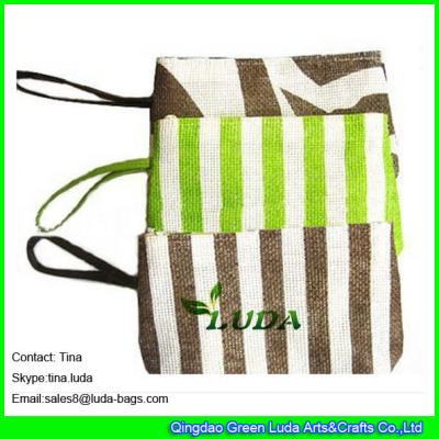 China LUDA striped handbags fashion beach wallets paper straw handbag purses à venda