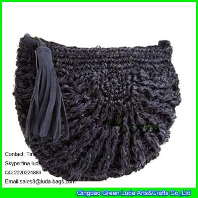 China LUDA crochet straw handbags handbags womens straw raffia handbag en venta