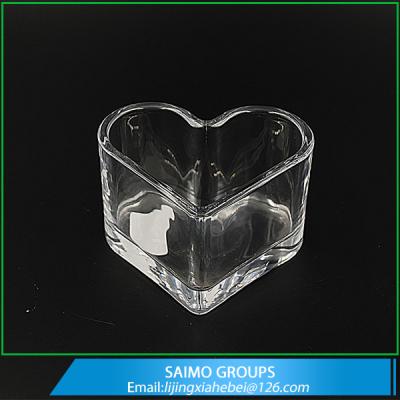 China SM-7053-0 Wholesale Romantic Crysta Heart Shape Glass Tealight Candle Holder for sale