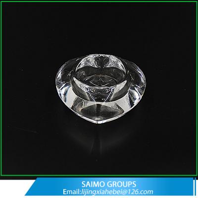 China SM-1240-0 Heart Shaped Clear Wholesale Glass Votive Candle Holders for sale