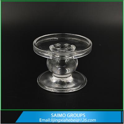 China SM-2047-0 Chunky Candlestick Christmas Tableware Ball Shape Crystal Glass Candlestick for sale