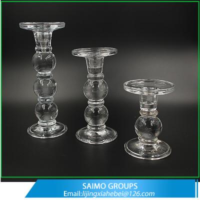 China SM-1349-0 3 Pcs of set Cheap Tall Wholesale Glass Candle Holder for sale