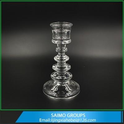 China SM-10285-0 Customized Long-stemmed Handmade Glass Candlestand Candel Holders for sale