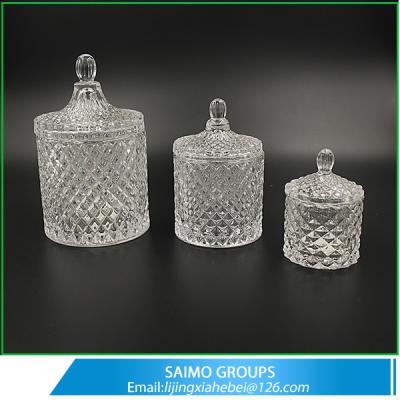 China SM-8850-0 Cylinder Crystal Glass Candle jars for sale