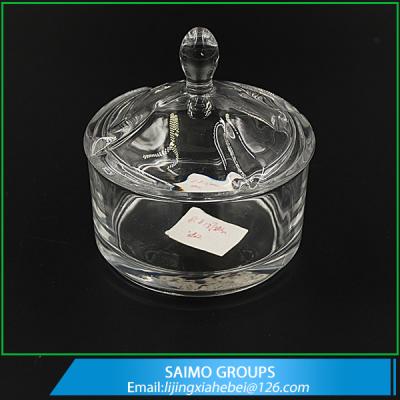 China SM-12326-0 Popular Design Crystal Glass Sugar Bowl With Lid for sale