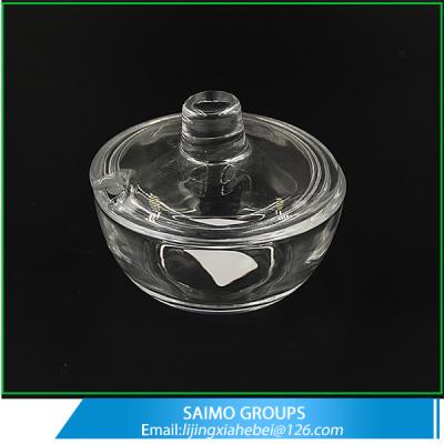 China SM-11604-0 Handmade Press Crystal Glass Sugar Bowl With Lid for sale
