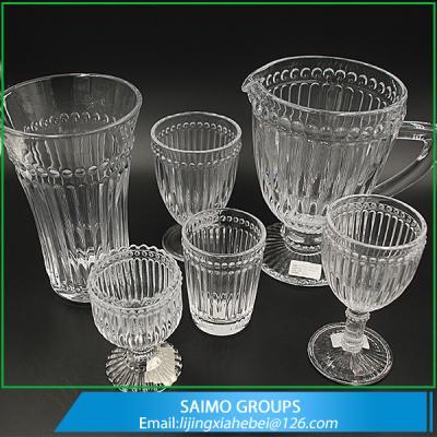 China Christmas Crystal Clear Dessert Cup Clear Dot Rimmed Tempered Glass Cup for sale