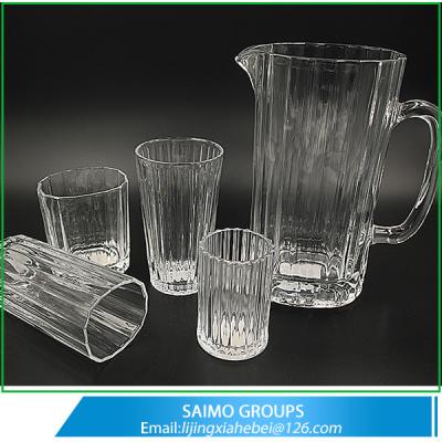 China Wholesale Embossed Glass Tumbler Whisky Drinking Glass Cup for sale