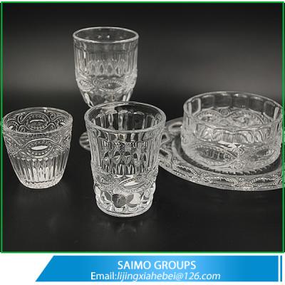 China Competely set  Eco-friendly Drinkware Clear Drinking Glass Set for sale