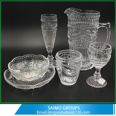 China Hand Pressed Clear Glassware Wholesale For Restaurant for sale