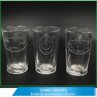 China New Animal Design glassware drinking glass tumbler crystal glass clear high carved glass milk cup for sale