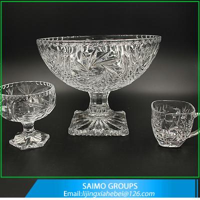 China Crystal Footed Clear Cup Glass Ice Cream Bowls for sale
