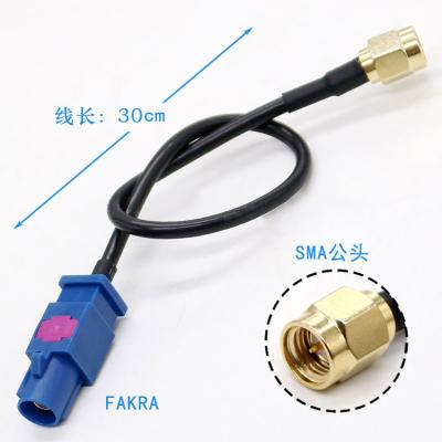 China 28cm RG174U RF Cable Assemblies FAKRA To SMA Male Head Male for sale