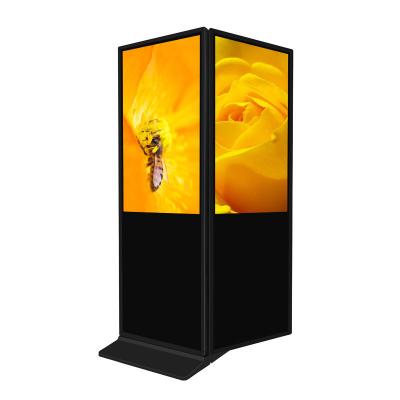 China Indoor Touch Screen Information Kiosk Ultra Slim Digital Totem Double Face 49 Inch for sale