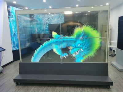 중국 투명한 OLED 터치스크린 광고 전시 영상 벽 독립 구조로 서있는 55inch 판매용