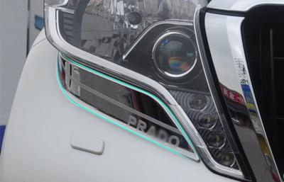 Chine Encadrements de phare de Chrome/couvertures professionnels phare de voiture pour Toyota Prado FJ150 2014 à vendre
