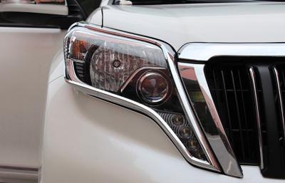 China ABS Plastic Chrome Headlight Bezels For 2014 Toyota Prado FJ150 for sale