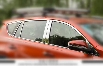 China Guarnição de aço inoxidável lustrada da janela de carro cabida para Toyota RAV4 2013 2014 à venda
