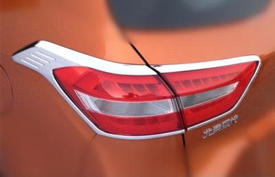 China Cubiertas de la linterna del coche de la cola del cromo del ABS para la decoración del borde de la luz posterior de Hyundai ix25 2014 en venta
