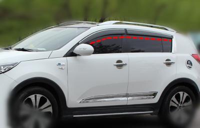 China Sun And Rain Guard For KIA Sportage 2010 - 2014 Car Window Visors With Trim Stripe for sale