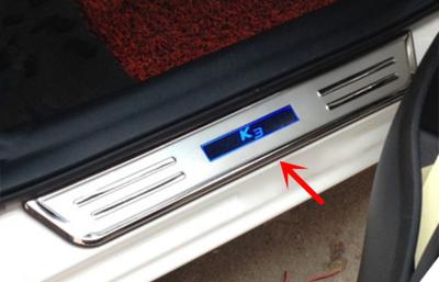 China Outer Side LED Lighted Door Sill Plates For Kia K3 2013 2015 , Decorated for sale