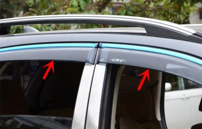 China Viseras 2012, desviaciones de la ventanilla del coche de HONDA CR-V del viento de la raya del ajuste del acero inoxidable en venta