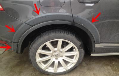China Black Plastic PP Volkswagen Touareg 2011 Wheel Arch Flares Durable for sale